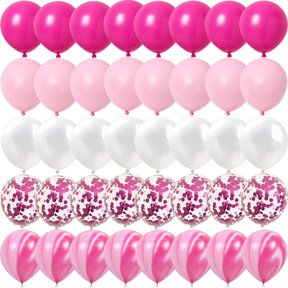40PCS Rose Pink Metal Latex Confetti Confetti Balloons Wedding Decorations Matte Globos New Year Birthday Party Decorations
