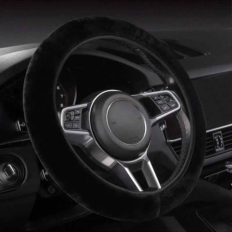 Plush Warm Winter Car Steering Wheel Cover, Universal Fluffy Warm Winter Steering Wheel Protector, Elastic Anti-Slip Car Steerin