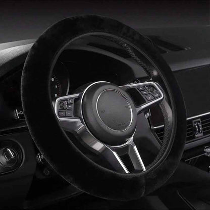 Plush Warm Winter Car Steering Wheel Cover, Universal Fluffy Warm Winter Steering Wheel Protector, Elastic Anti-Slip Car Steerin