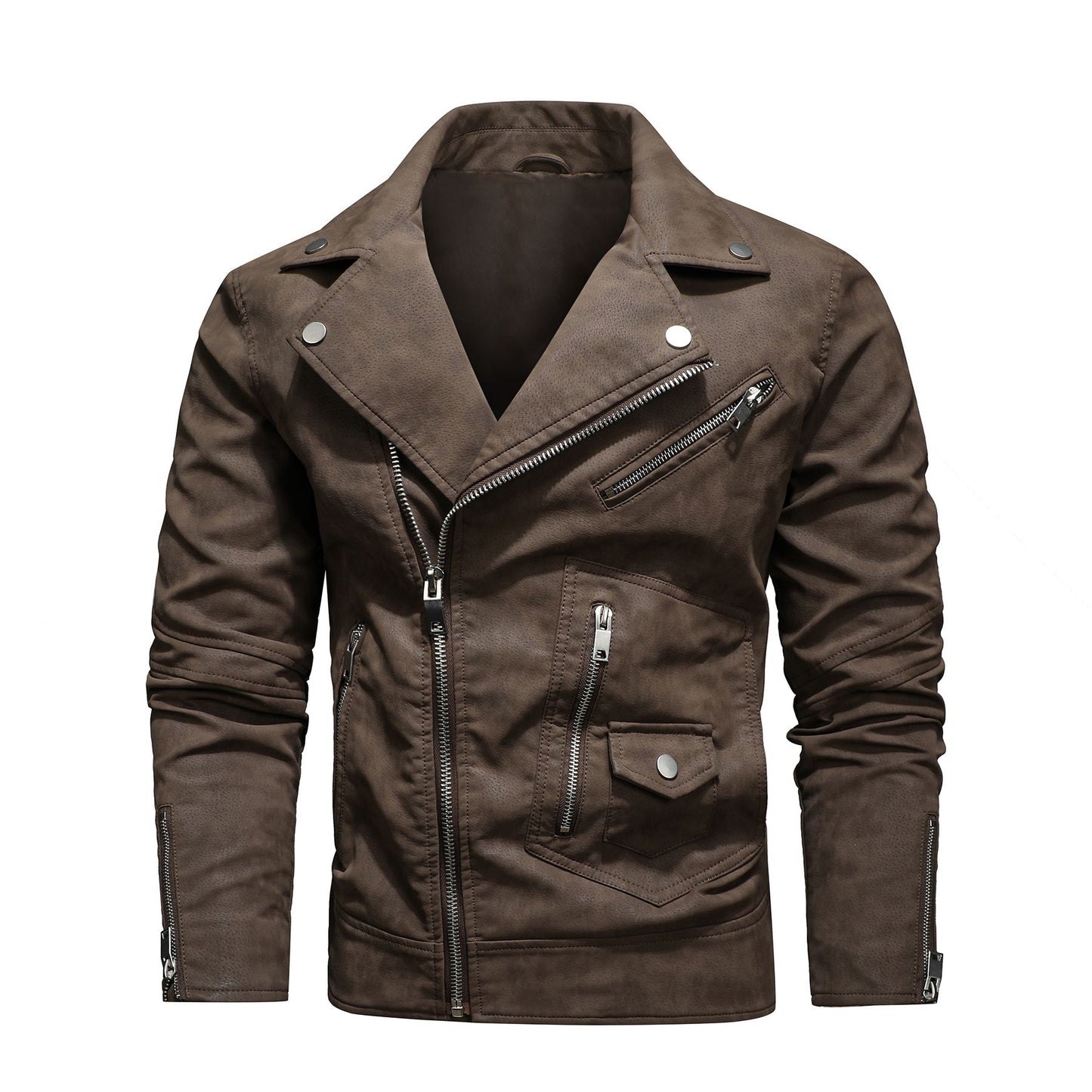 Jacket Men Coat Winter Leather Bomber Genuine Casual Brown Jackets Coats Faux Leather Vintage Black Biker Jacket Men Windproof
