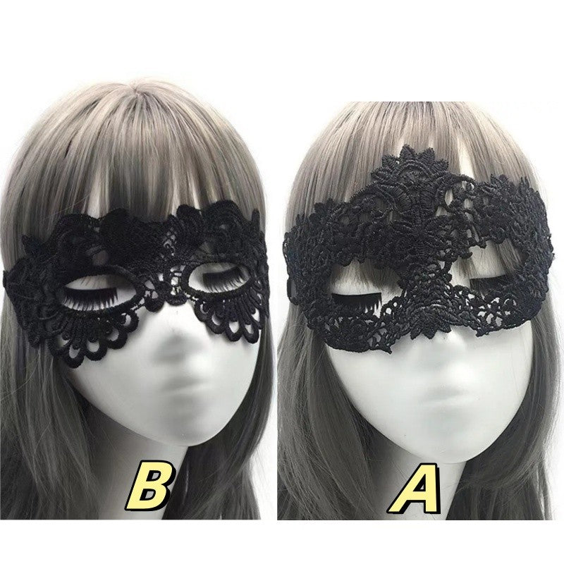 Sexy Women Black Lace Floral Eye Mask Masquerade Prom Face Mask Princess Queen Party Makeup Cosplay Nightclub Lace Mask Props