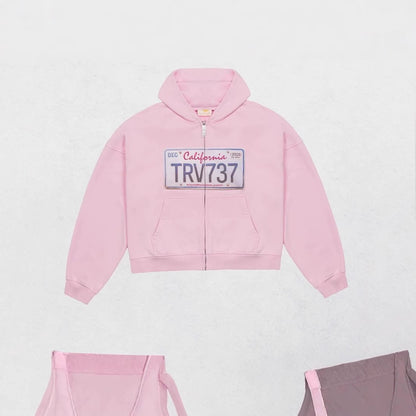 Cross border European and American e-commerce men's printed zipper sweatshirt long sleeved pullover hooded retro jacket street t