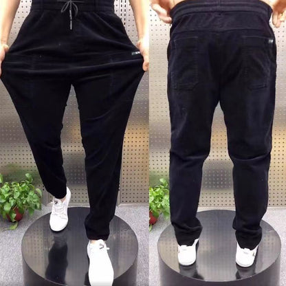 Calças Casuais Masculinas de Veludo Cotelê para Escritório Outono Inverno Negócios Calças Masculinas Algodão Harajuku Moda Poliéster Original Quente Clássico