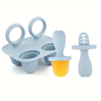 Baby Silicone Mold Set,Teething Teether,Perfect for Freezing Breast Milk, Formula & Smoothies - Essential Baby Feeding Accessory