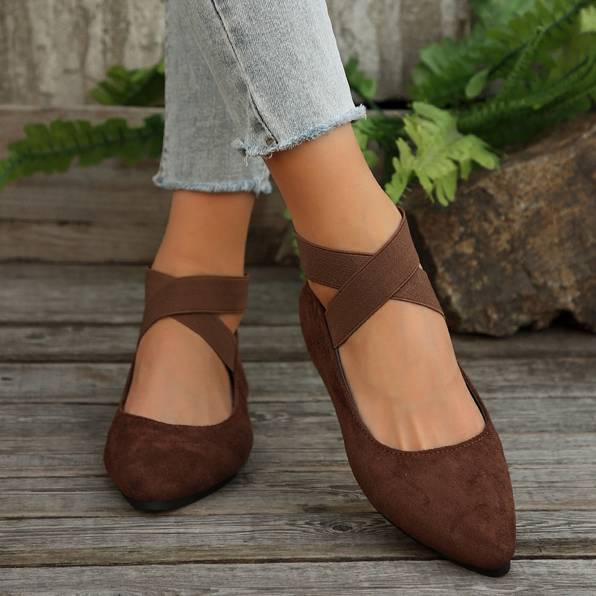 Women's Shoes Ballet Flats Shoes 2025 Spring/autumn Strap Ankle Elastic Sexy Ladies Elegant Comfortable Flats Shoes Size 36-43