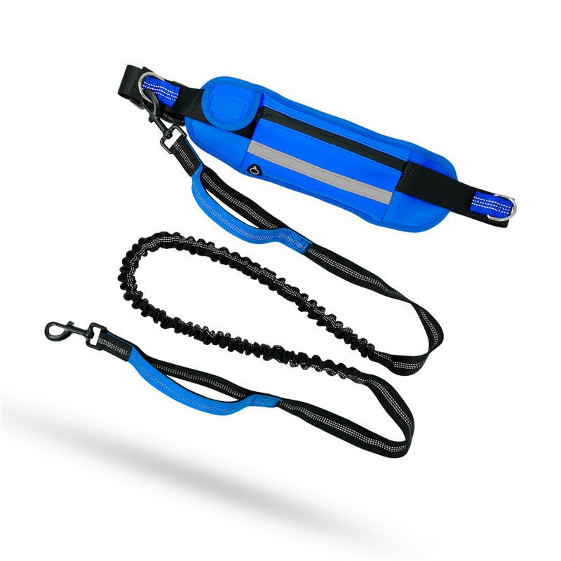 Coleira de Cachorro Mãos Livres para Correr Caminhar Coleira Refletiva com Bolsa de Cintura Cinto Elástico Retrátil Corda de Tração para Cães Produtos para Animais de Estimação
