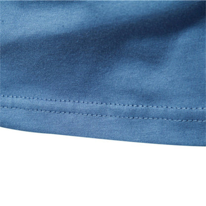 AIOPESON Camiseta Masculina De Algodão De Cor Sólida Gola Redonda Manga Longa Primavera Outono Camiseta Básica De Alta Qualidade Masculina