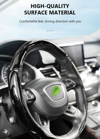 SEAMETAL 2/3Pcs Car Steering Wheel Cover Carbon Fiber Anti-Slip Steer Wheel Protector Cover 38cm Universal Car Protection Cover