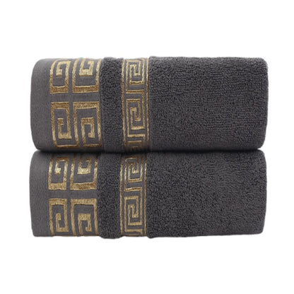 2pcs White Cotton Towels 34x74cm 70x140cm Embroidered Hotel Bathroom Towels For Adult Quick-Dry Thicken Soft Face Bath Towels