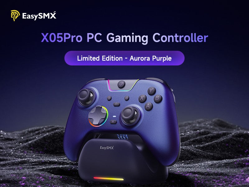 EasySMX White Black Gamepad X05 Pro Wireless PC Gaming Controller for PC Windows iOS Switch Android with Charging Dock