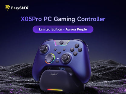 EasySMX White Black Gamepad X05 Pro Wireless PC Gaming Controller for PC Windows iOS Switch Android with Charging Dock