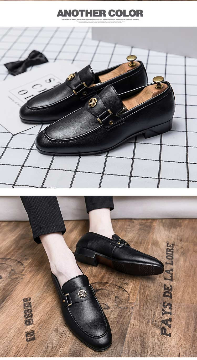 New Black Loafers Men Slip-On Round Toe Fashion Mens Dress Shoes Free Shipping Wedding Shoes for Men Size 38-47