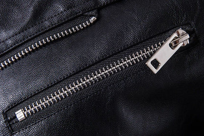 Motorcycle Slim Leather Jacket Men's Leather Jacket British Fashion Men's PU Leather Jacket mens solid color leather jackets