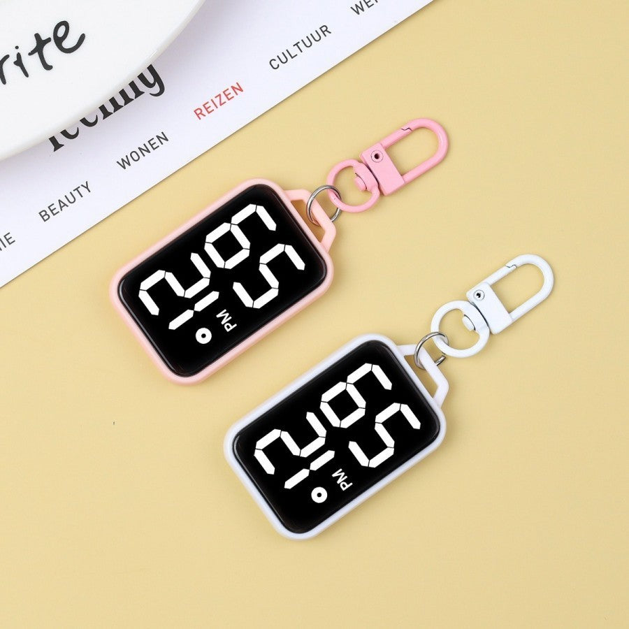 1/4/5 pcs Electronic Pocket Watch LED Keychain Nurse Pocket Watch Digital Watch for Student Backpacks Keys Pendant Timepiece