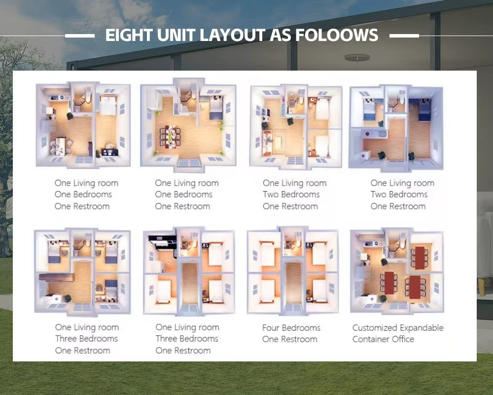 Prefab Tiny Home for Sale 20ft Expandable Container House 2 Bedrooms Kitchen and Bathroom Tiny House To Live in For Adults
