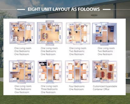 Prefab Tiny Home for Sale 20ft Expandable Container House 2 Bedrooms Kitchen and Bathroom Tiny House To Live in For Adults