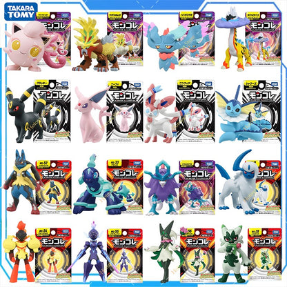 Original TAKARA TOMY Pokemon Figurine Toys Mimikyu Sylveon Lapras Charizard Umbreon Vaporeon Snorlax Model Dolls Birthday Gifts