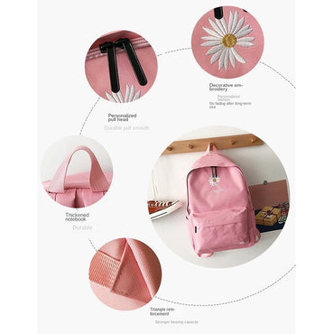 Children's Backpack Daisy Print Small Backpack Student Schoolbag Kid Travel Bag Clothes Organizer Mini Canvas Backpacks Unisex