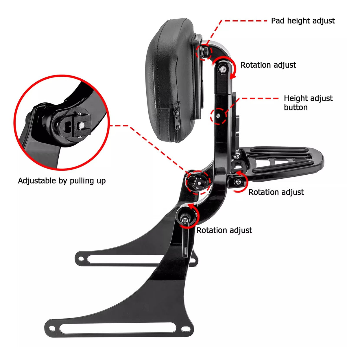 For Harley Fat Boy Breakout FXBR FLFB FXBRS FLFBS 2018-2025 Motorcycle Backrest Accessories Passenger Driver Folding Sissy Bar
