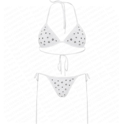 Y2k subculture retro millennium girls style hanging neck suspender bikini set summer beach kawaii classic comfortable bikini set