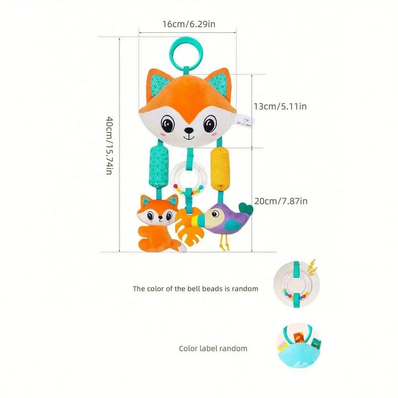 Chocalho Espiral para Berço Brinquedos de Bebê com Desenhos Animados de Animais, Chocalho de Carrinho de Bebê, Brinquedos de Carro para Recém-Nascidos