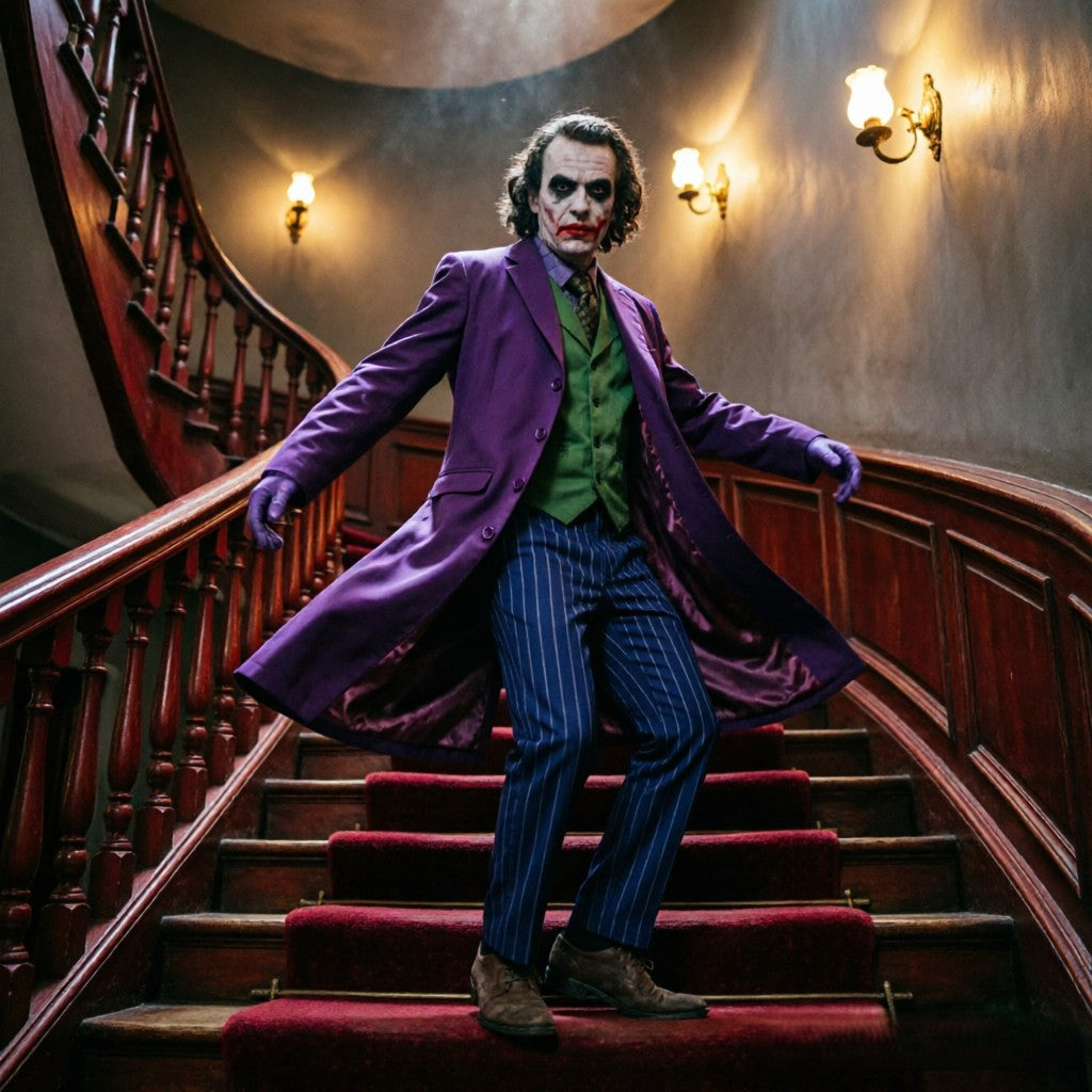 Men Clown Cosplay Costume Clown full set Coat Shirt Vest wig Tie Suit Outfits for Male Halloween Costumes