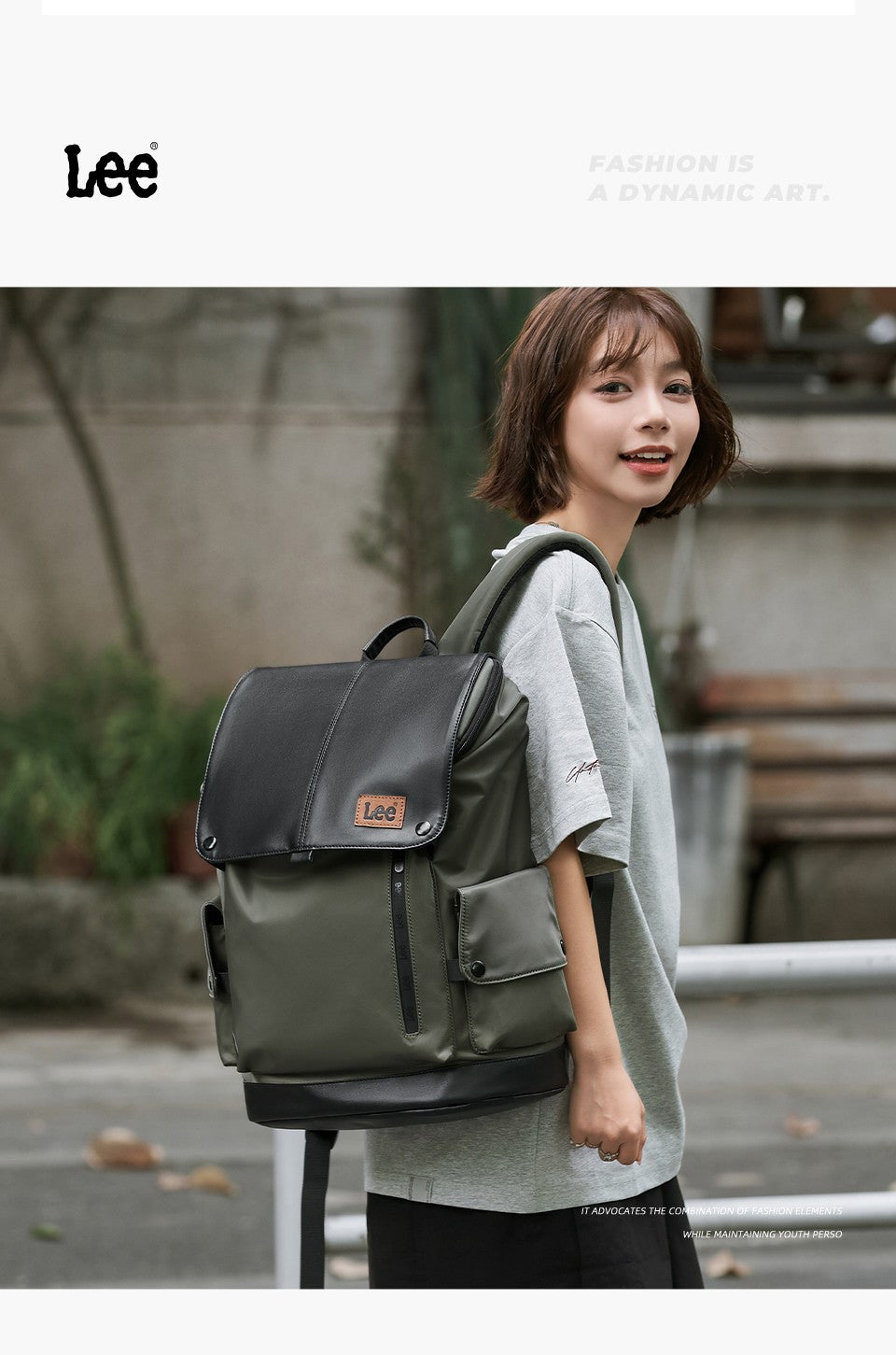 LEE New Korea Style Flip Leather Backpack Women Men Large Capacity Business Commuter Travel Rucksack Buy Laptop School Book Bag