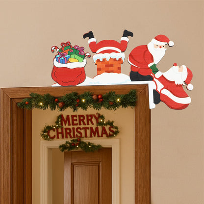 Christmas Gingerbread Man Wooden Door Frame Decoration Merry Christmas Decor for Home 2025 Navidad Xmas Ornament New Year 2026