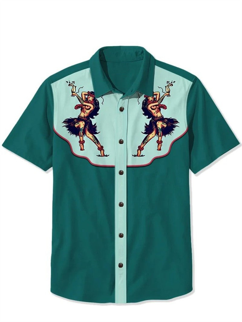 Men's Summer Comfortable Breathable Fashionable Casual Short Sleeved Hawaiian Shirt Men's High-quality Top Printed T-shirt