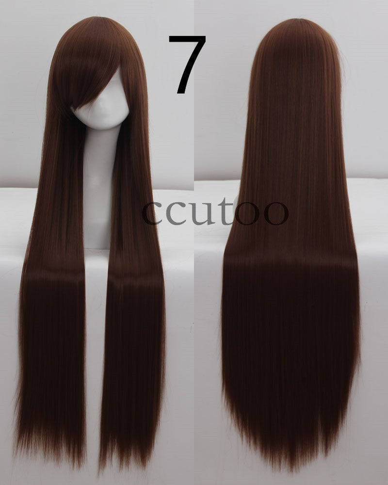 ccutoo 100cm Peruca de Cosplay Reta Sintética de Cabelo Longo de Alta Temperatura 82 Cores Disponíveis