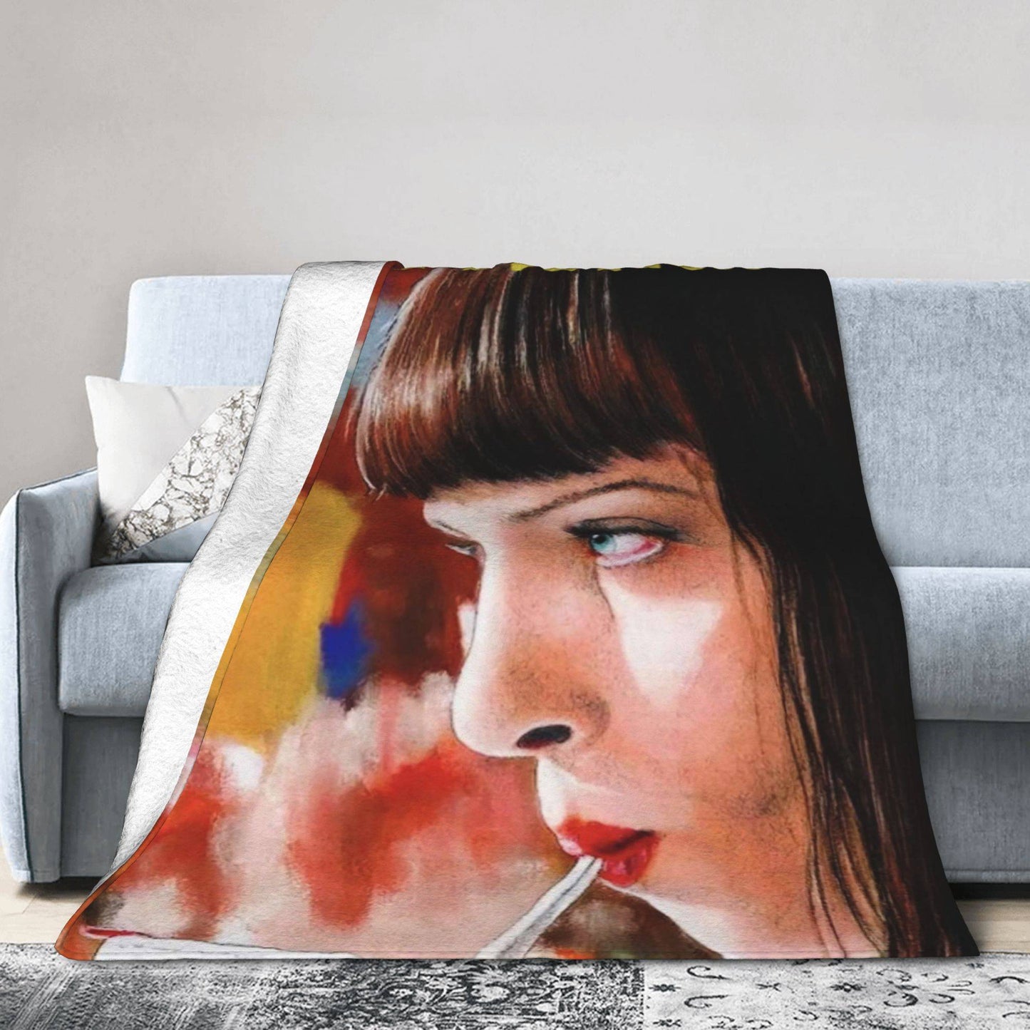Pulp Fiction Filme Clássico Manta de Flanela Inverno Quente Macia para Estudantes Quarto Aconchegante Colcha de Sofá-Cama