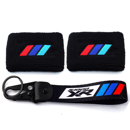 Para BMW S1000XR S1000RR S1000R R1250GS R1200GS F850GS Acessórios para Motocicleta Reservatório de Fluido de Freio Meia de Punho Elástico Chaveiro
