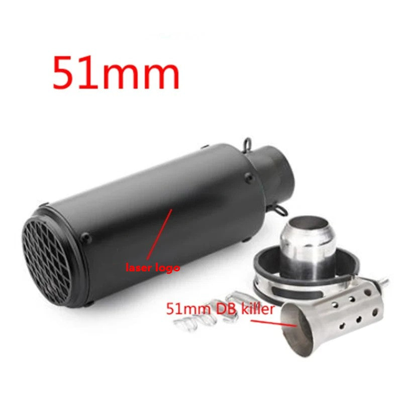 motorcycle exhaust inox muffler carbon fiber exhaust Universal 51/60mm with DB Killer for z900 R3 R25 MT07 MT09 R1 Z400 Z650