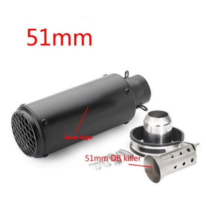 motorcycle exhaust inox muffler carbon fiber exhaust Universal 51/60mm with DB Killer for z900 R3 R25 MT07 MT09 R1 Z400 Z650