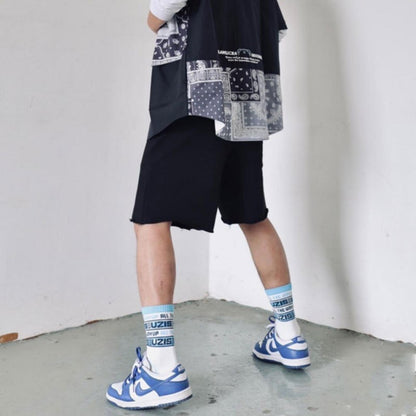 Men's Gym Training Basketball Shorts Loose Fit Mid Calf 3 4 Length Quick Dry Breathable Hiphop Streetwear Casual Workout Running