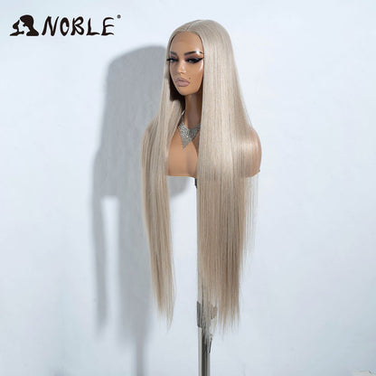 Perucas Noble Cosplay Para Mulheres Negras Perucas Sintéticas Lisas de Renda de 38 Polegadas Peruca Loira Ombre de Renda Peruca Sintética Loira de Renda Cosplay