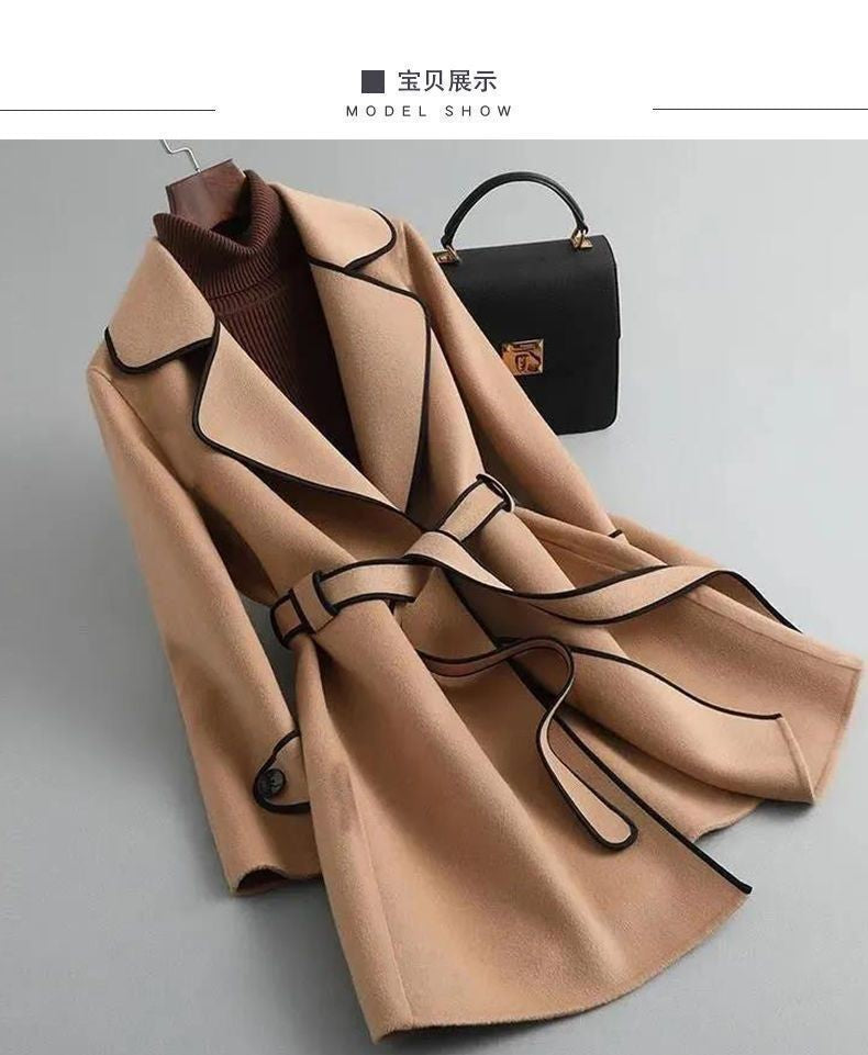 Women's Autumn Winter New Fashionable Style Loose Warm Wool Coat Mid-length