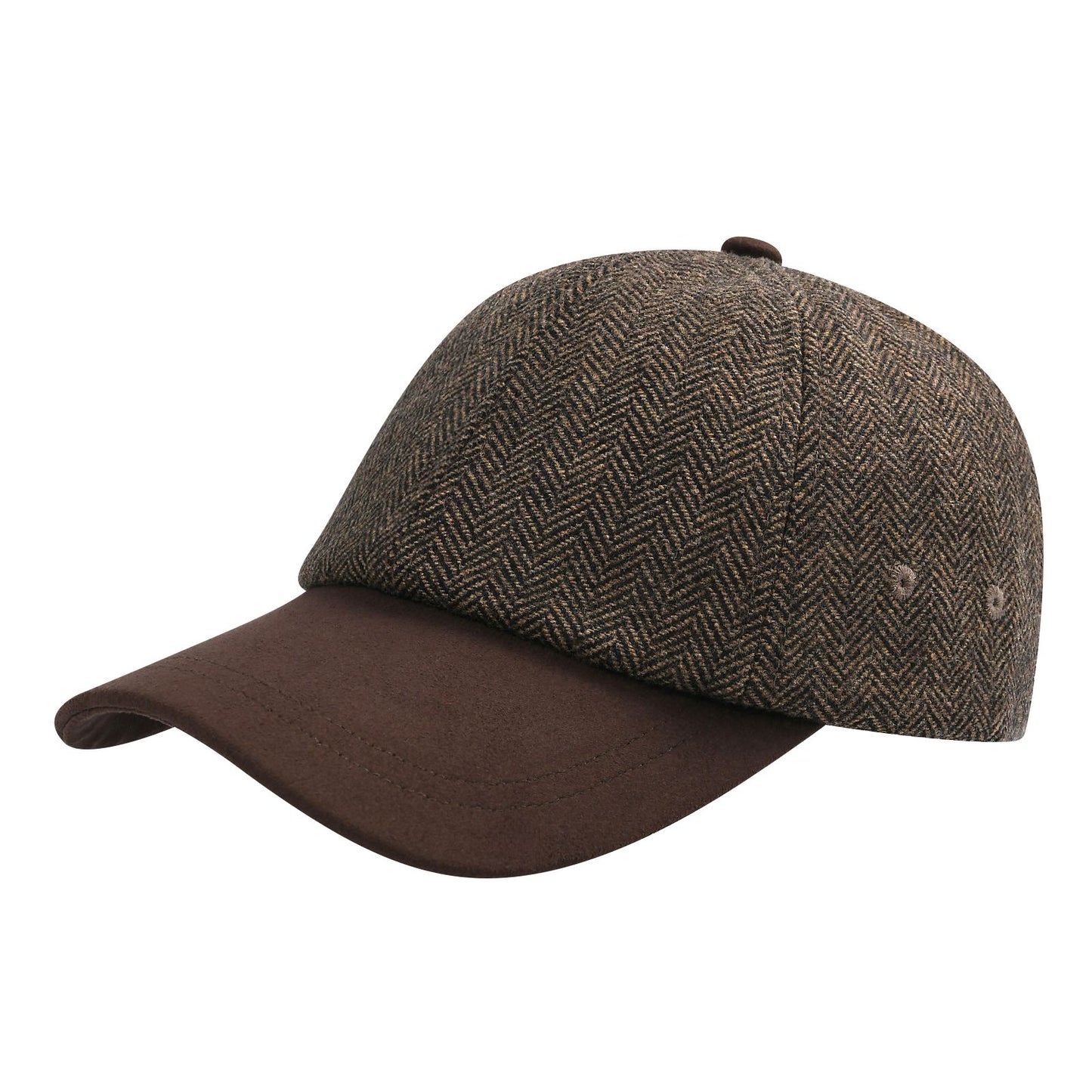 BOTVELA Men's Wool Tweed Baseball Cap Casual Style Soft Adjustable Unstructured Hat