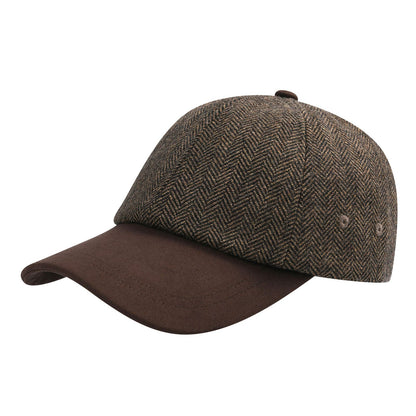 Boné de Beisebol Masculino BOTVELA de Lã Tweed Estilo Casual Macio Ajustável Não Estruturado