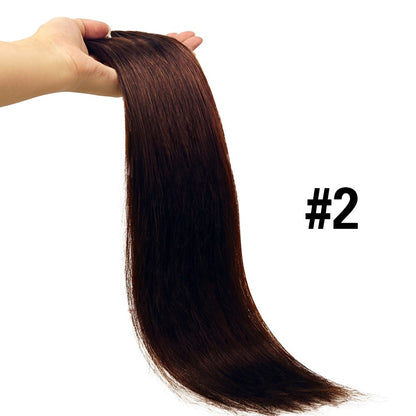 Extensões de Cabelo Tic Tac Cabelo Humano Real cor #4 Castanho Chocolate Extensões de Cabelo Tic Tac 8 peças Cor Preto Natural 26 Polegadas