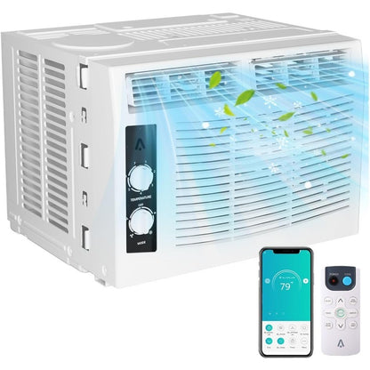 Ar condicionado de janela de 5000 BTU com controle inteligente habilitado para WiFi e operação remota Oferece 3 modos: Ventilador seco frio com ajustável