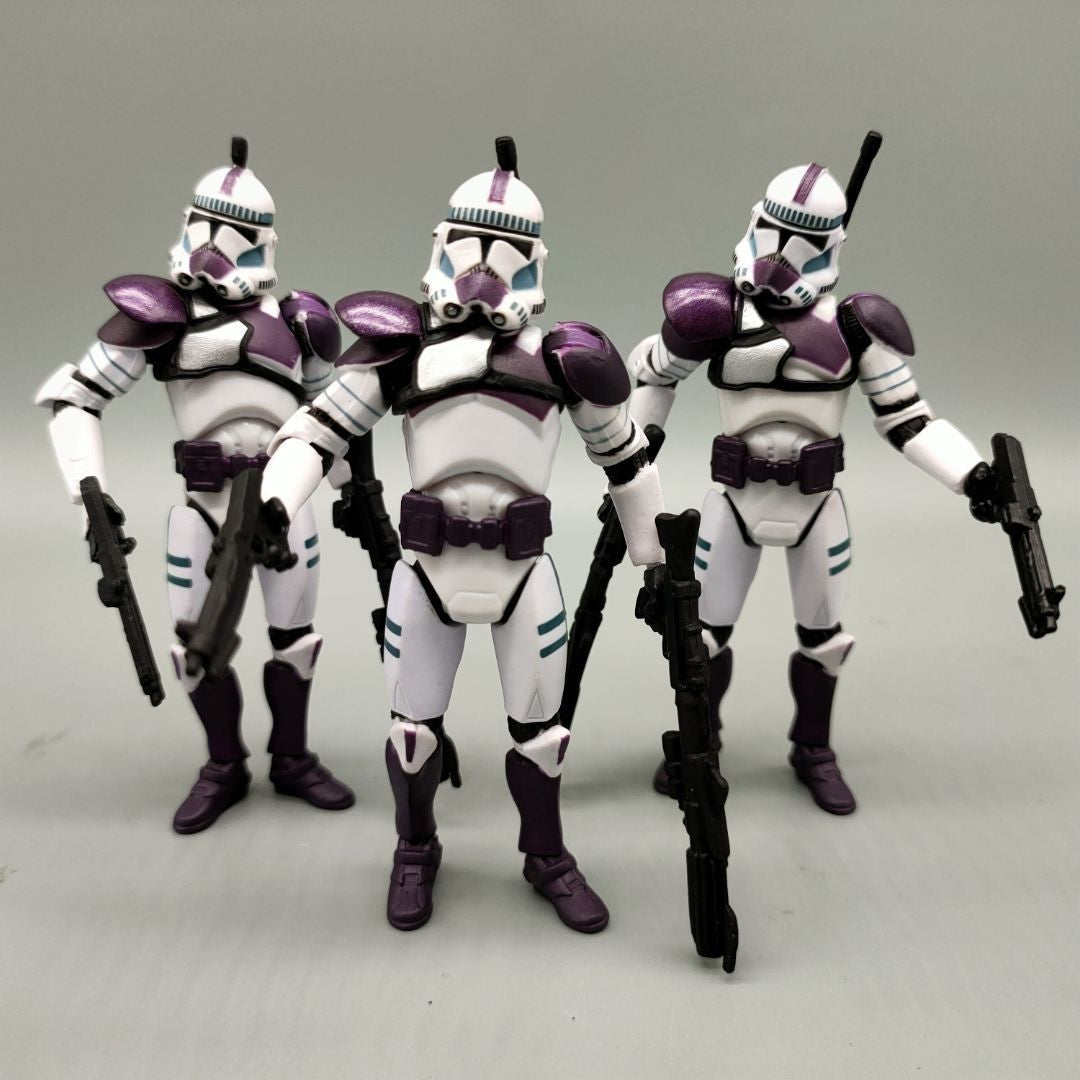 Lote de 3 Bonecos Soltos Star Wars Elite Force 501st 442nd Shadow Utapau Gree Shock Battalion Trooper 3.75" Coleção