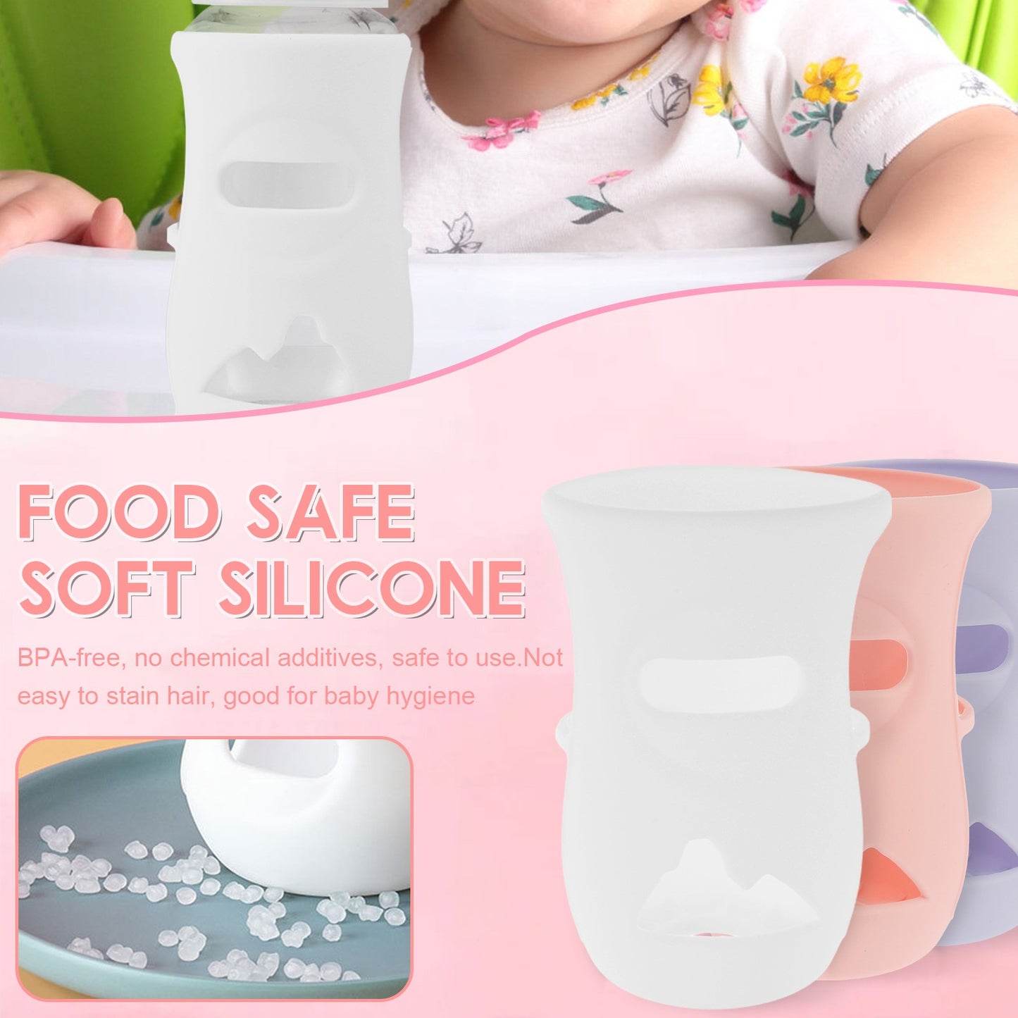 Silicone Sleeves Silicone Baby Bottle Cover Insulated Glass Bottle Compatible with AVENT Glass Natural Baby Bottle 4/8Oz