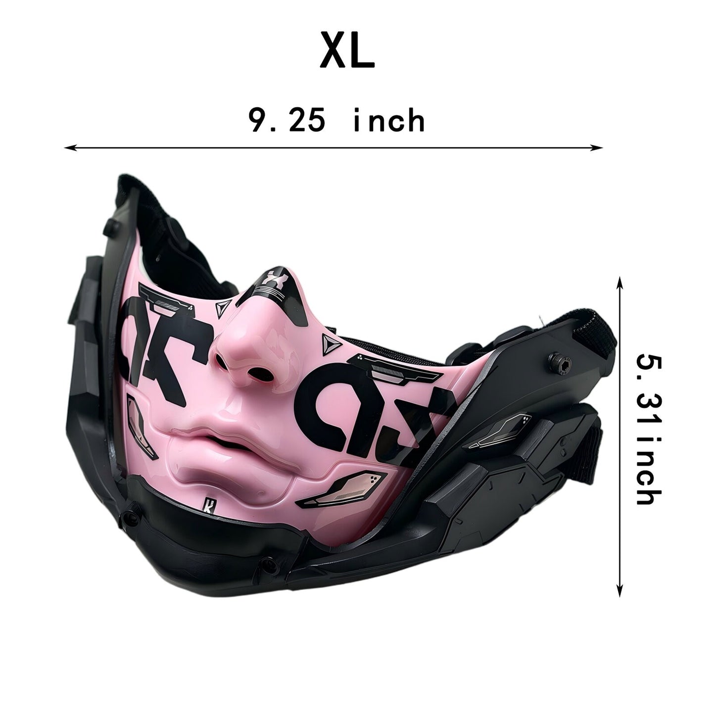 14 Color Two Sizes Cyberpunk Half Face Mask Halloween Cosplay Mask Adjustable Strap Breathable Comfort Party Costume Face Cover
