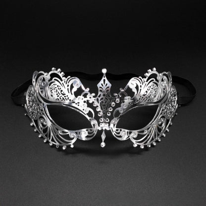 New Vintage Half Face Mask Lace Metal Elastic Bands Masquerade Party Mask Hollowed-out Diamond Inlaid Princess Mask