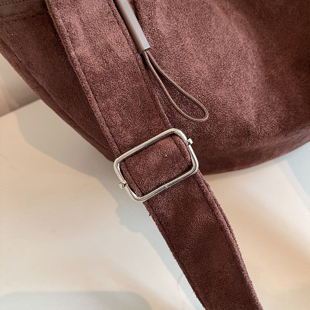 Imitation Suede Bag, New Crossbody Bag, Women's Bag, High-End Feel, Shoulder Bag, Large Capacity Commuting Dumpling Bag