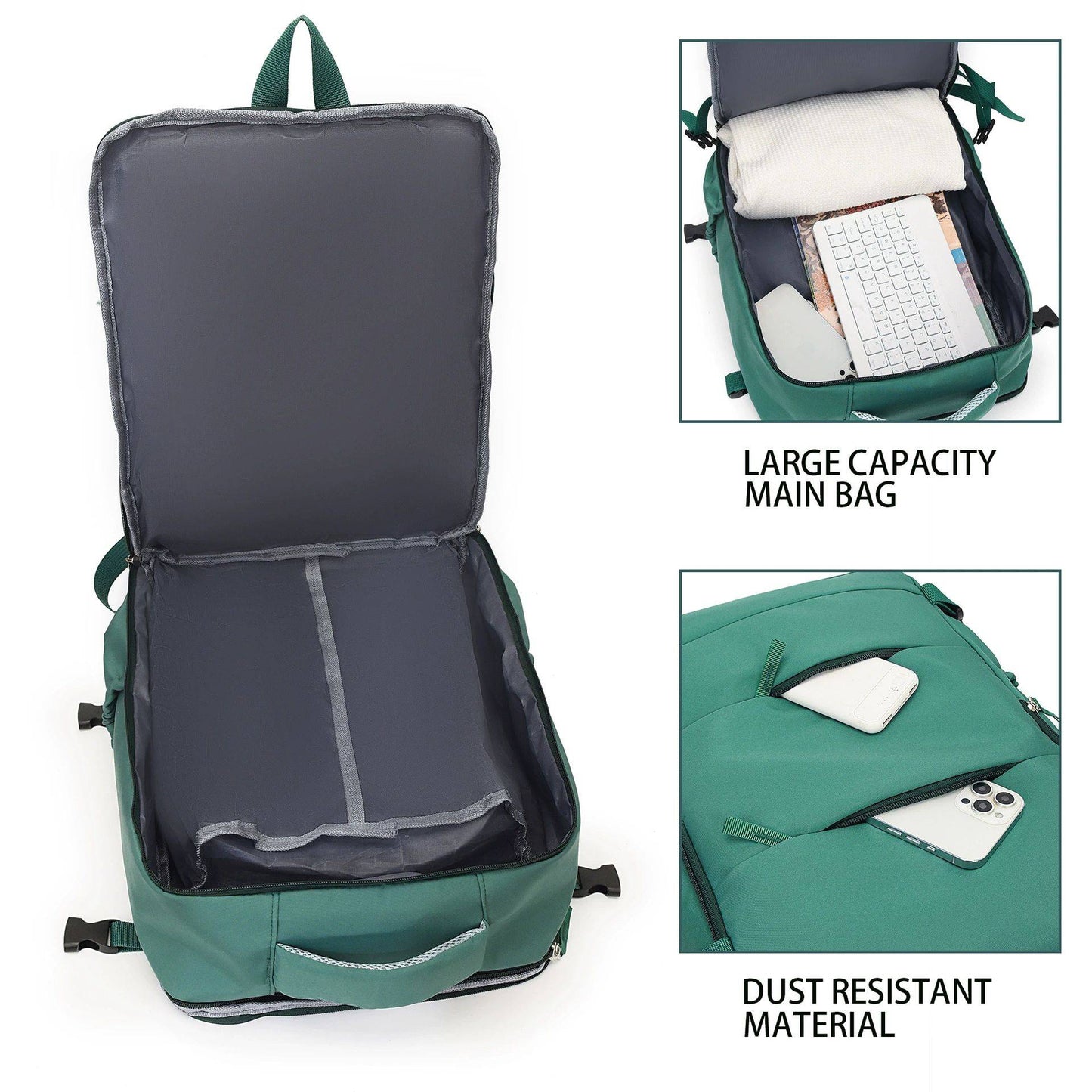 Mochila de viagem para mulheres e homens, aprovada para voos, impermeável, esportiva, casual, pequena para caminhada