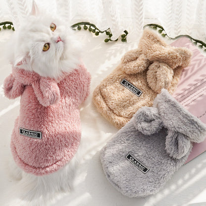Pet Dog Soft Fleece Clothes Cute Hoodie Coat for Small Medium Dogs Cats Autumn Winter Puppy Hooded Jacket Sweater Pug Apparel