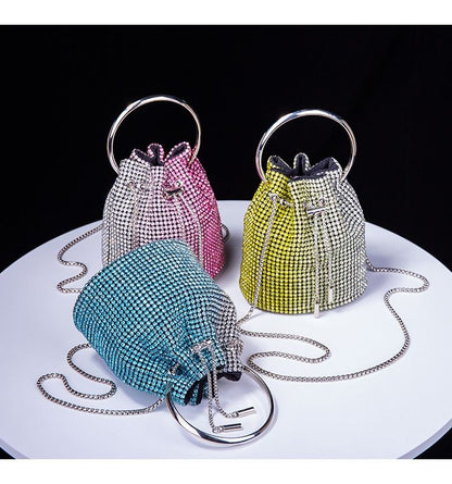 Women's bag 2024 a w bucket bags Women's inlaid diamond bag Fashion dinner women luxury single shoulder designer handbags