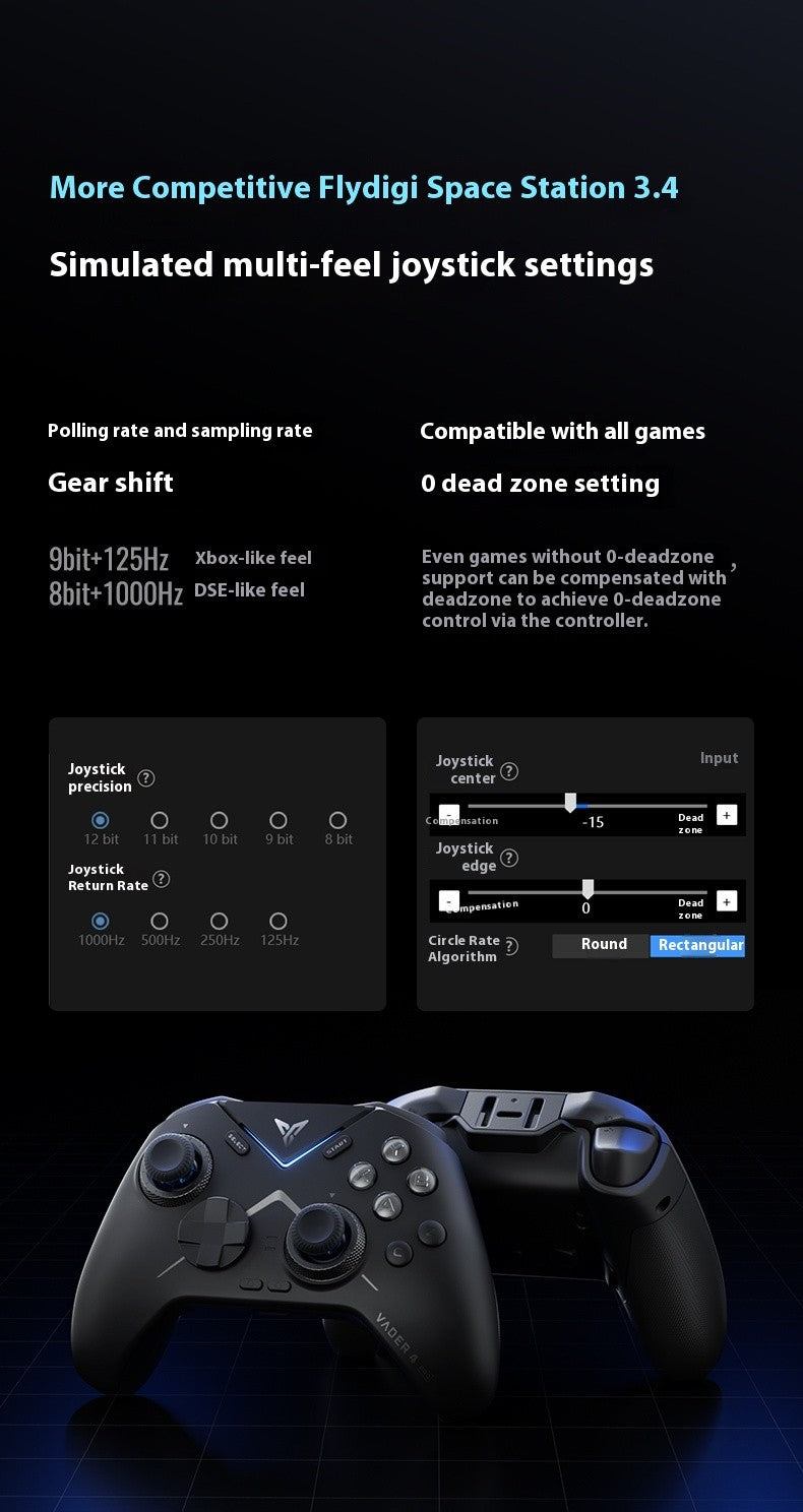 Flydigi Vader4 PRO Wireless Gaming Controller 1000Hz Force Switch Trigger RGB Real Vibration Elite APEX 4 Gamepad for PC Switch2